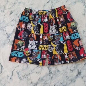Star Wars Boys Shorts Size 8-9 4XL Darth Vader Yoda Character Print Pull on AOP